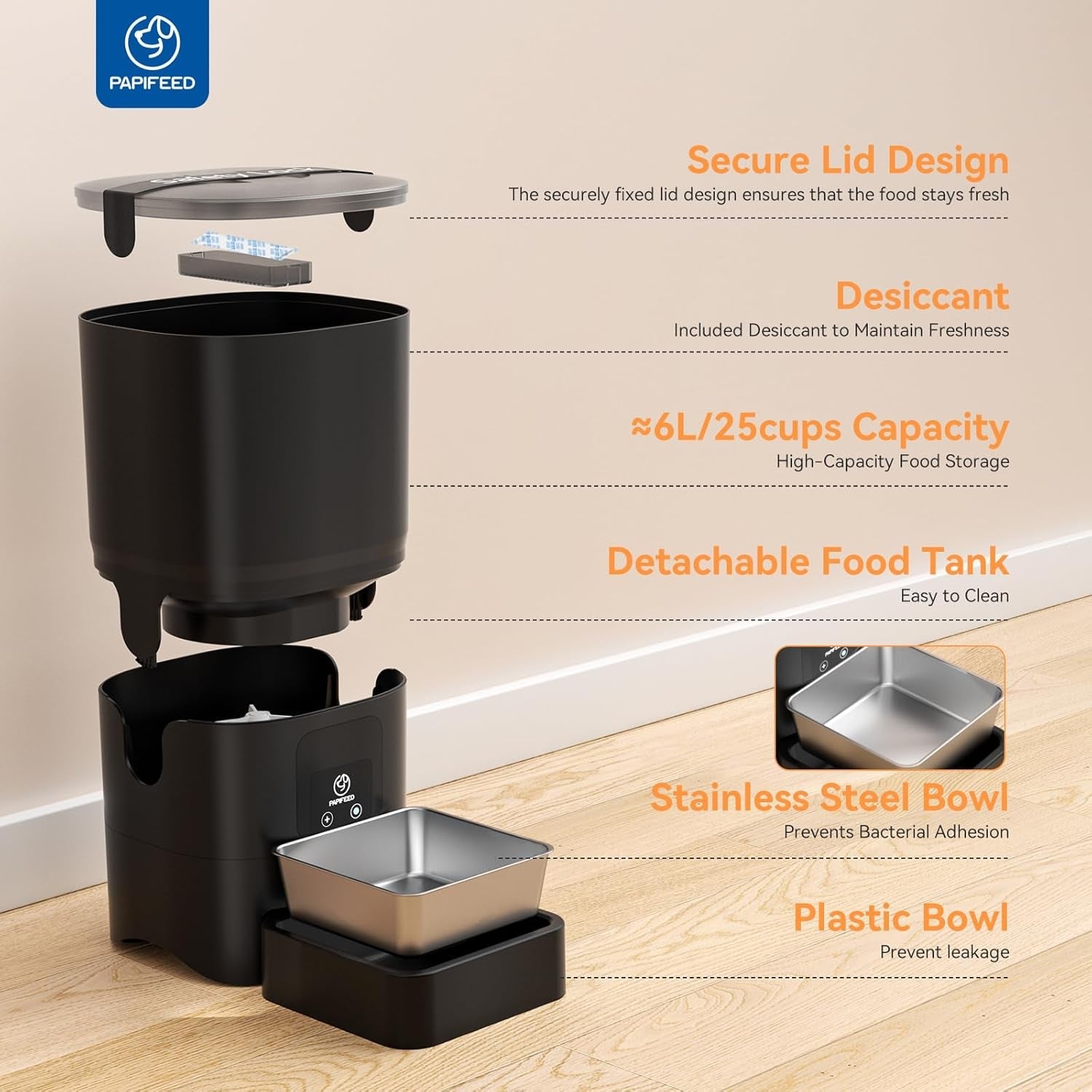 papifeed-automatic-cat-feeder-with-app-2-4g-wifi-cat-food-dispenser-6l-timed-cat-feeder-for-dry-food-10-meals-day-12-portions-meal-dual-power-supply-smart-pet-feeder-for-small-dog-black