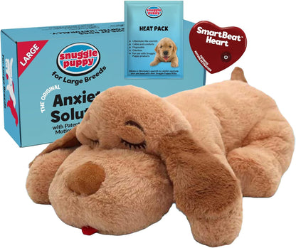 Snuggle Puppy Original Heartbeat Puppy Toy with Real-Feel Pulse & Heat Pack, Calming Sleep Aid for Puppy Anxiety, Crate Training, First Nights & New Puppy Transition - Biscuit18