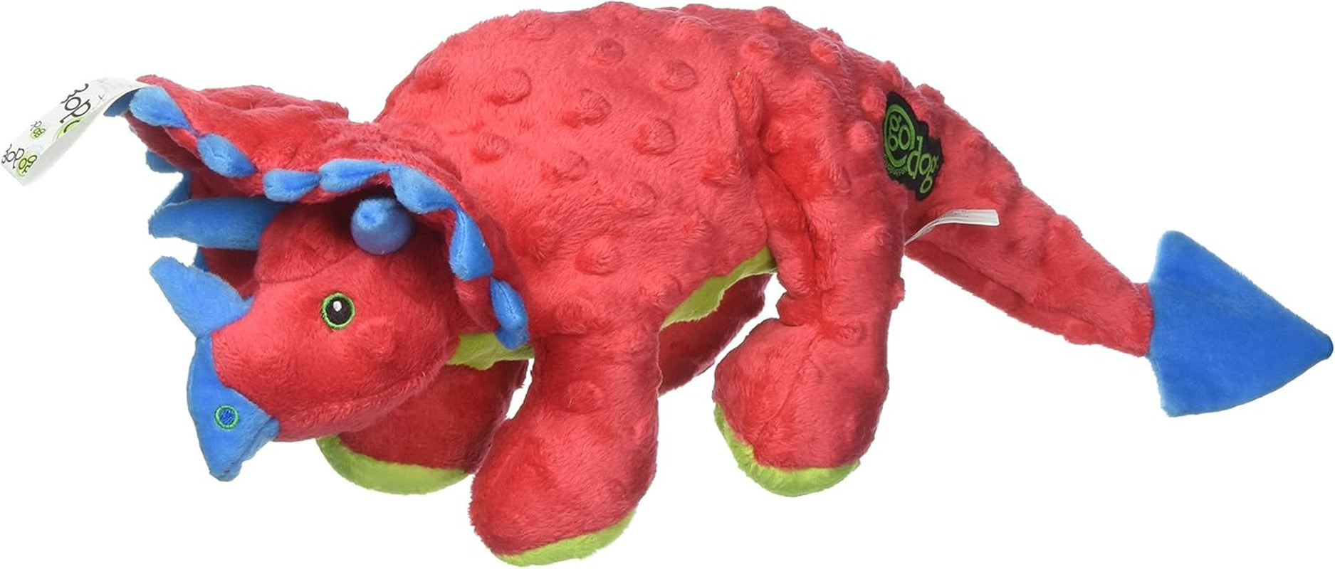 godog-dinos-frills-squeaky-plush-dog-toy-with-chew-guard-technology-durable-fabric-squeaker-for-active-play-gray-large