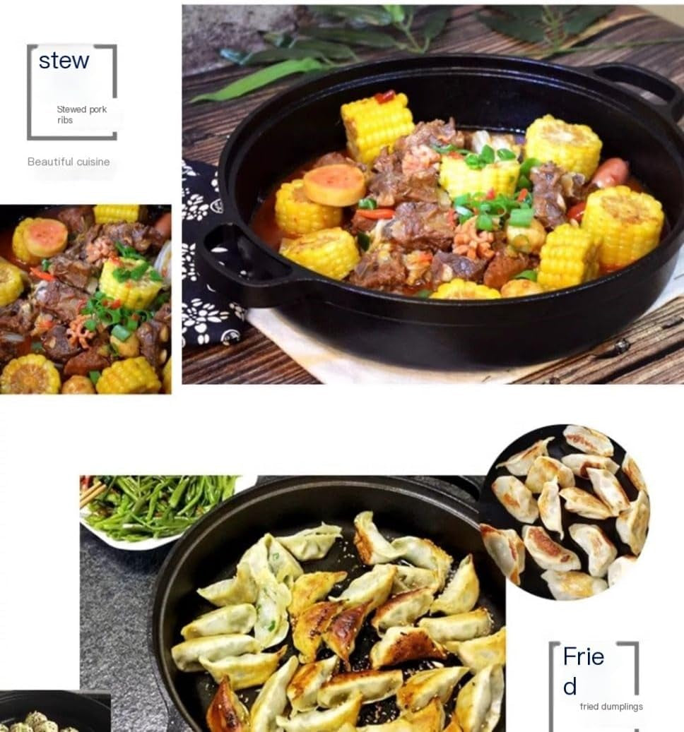 cast-iron-skillet-with-2-handle-9in-23cm-rounde-mini-flat-bottomed-frying-pan-for-fried-steakbread-baking-pizza-outdoor-cooking-camping-grill-stovetop-oven-safe-cookware-9inch-23-cm