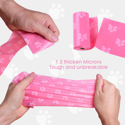 Poop Bags Rolls 256 Count - 9X13 Inches Pink Thickened Leakproof Lavender Scent Poo Bags for Dogs, Eco-Friendly Pet Waste Bags for Walking,Travel,Home.5