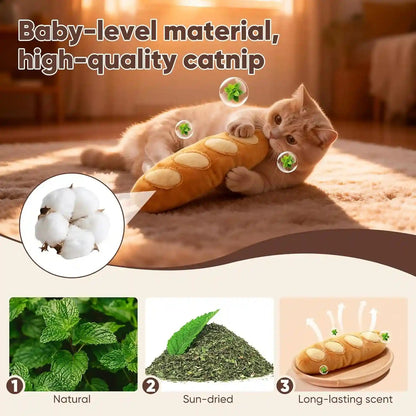 Ciyvolyeen 6 Pack Plush Bread Catnip Toys for Indoor Cats | Interactive Cat Toy, Soft Plush, Organic Catnip, Bite-Resistant, Boredom Relief, Bread Shapes Trigger Natural Predatory Play4