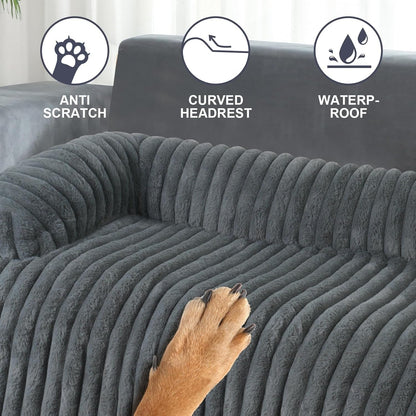 Wn'S Day Luxurious Dog Couch Bed, Washable Calming Dog Couch Cover, Removable Couch Protector for Dogs, Waterproof Sofa Bed, Pet Bed Mats for Couch, Pet Couch Covers for Sofa(Grey, L)6