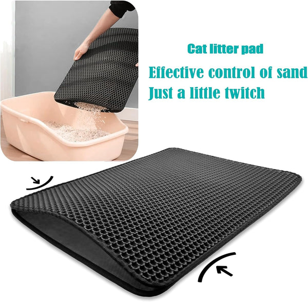 Cat Litter Mat, Double Layer EVA Foam, Water & Urine Proof, Easy to Clean Trapper Folding Pad 23 * 17 Inch2
