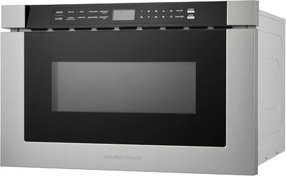 23.5 Inch Built-In Drawer Microwave Oven, 1.1 Cu. Ft., Touchscreen Control, Stainless Steel, Flat-Bed Design, Electric Drawer Open4