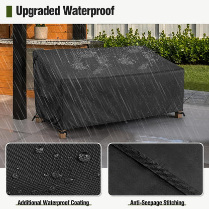 3-Seater Outdoor Couch Cover Waterproof, 80 Inch Patio Furniture Cover for Sofa, Heavy Duty Polyester & Double-Stitched Seams, Classic Black4
