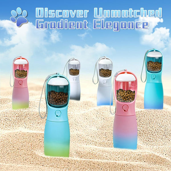 2-In-1 Dog Water Bottle Portable, Food Grade Travel Dog Bowls with Food Container, 19Oz Dog Water Bowl Dispenser, Hiking Essentials, Puppy Stuff Dogs Accessories Girl Boy (Blue)8