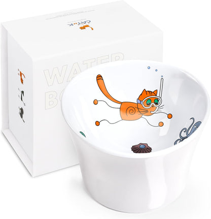 Elevated Cat Bowls for Water – Whisker & Neck Fatigue Shallow Cat Dishes – Raised Bowl for Indoor Cats – Vet-Recommended Height, Modern Pedestal Design – Non-Slip & Dishwasher-Safe – 8 Oz Powder Blue11