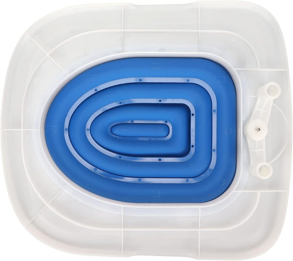Reusable Cat Toilet Training Kit Universal round Elongated S ABS Trainer Tool for Kittens Pets Litter Box Alternative Potty System (White Tray, 1 Blue Inner Support)4