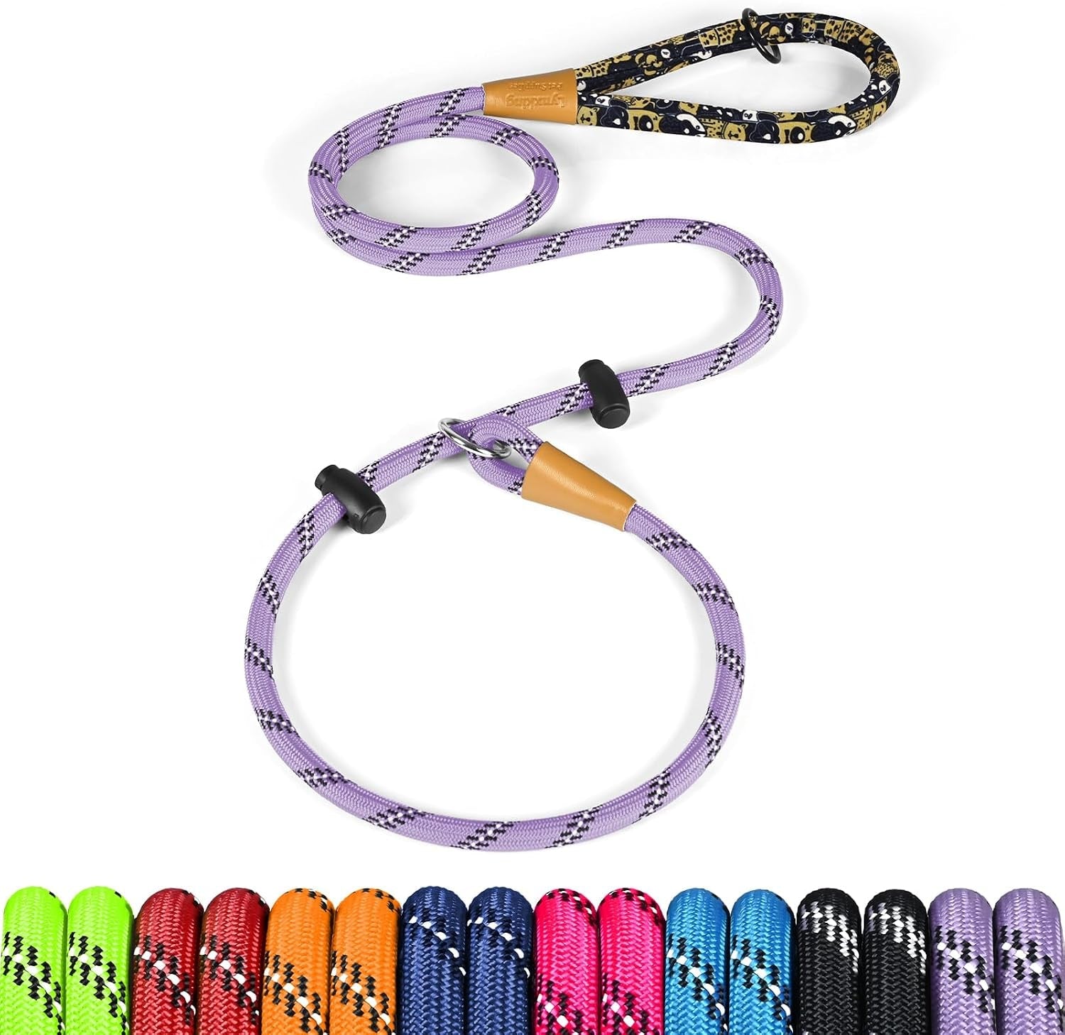 lynxking-slip-lead-dog-leash-reflective-heavy-duty-comfortable-strong-rope-for-large-medium-small-dogs-no-pull-pet-training-light-green-large-1-2in-x-6ft-slip-lead