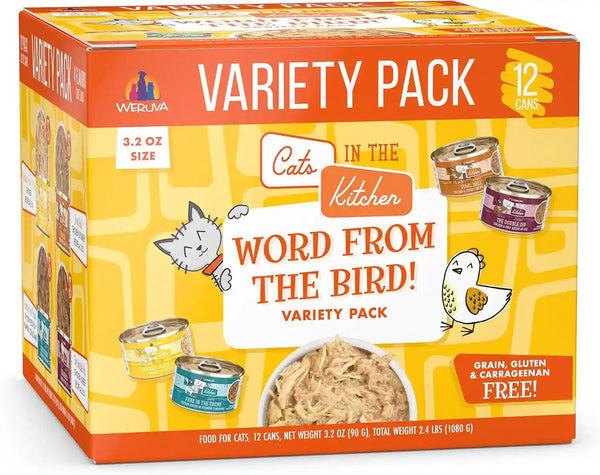 Weruva Cats in the Kitchen, Kitchen Cuties Variety Pack, Wet Cat Food, 3.2Oz Can (Pack of 12)30