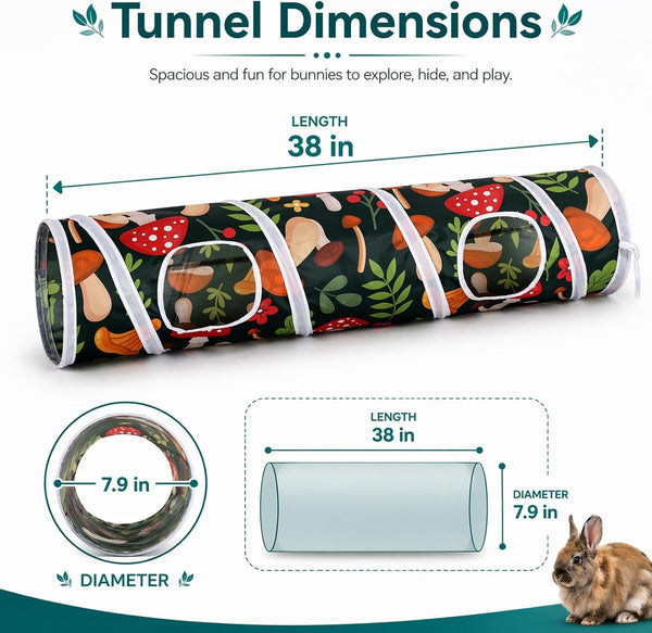 Mechpia Rabbit Toys, Large Bunny Hideout Tunnel and Tube for Rabbit Guinea Pig Chinchilla Ferret Rat6