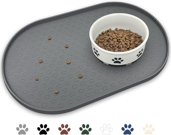 Silicone Pet Placemat, Waterproof Pet Feeding Bowl Mat, Brown, 24" * 16"11