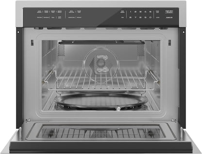 24 Inch Built-In Oven and Microwave Combination with Broil and Convection Heating, Soft Close Door, 1000 Watt Power with NEMA 5-20P Plug, Stainless Steel Finish, Touch Control LCD Display6