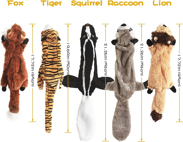 Dog Squeak Toys, No Stuffing Plush Dogs Chew Toy Bundle for Small Medium Large Breed Chewer Tough Durable Squeaky Pet Fetch Puppy Teething Chewing Interactive to Keep Them Busy Best Birthday Gift7