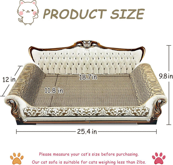 Luxury Cardboard Cat Scratcher Sofa Bed, Couch Shaped Scratching Board, Scratch Lounge with Catnip, Scratcher for Indoor Cats Large Grey3