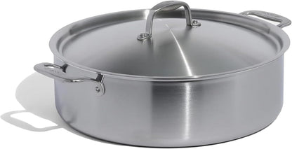 Made in Cookware - 10 Quart Stainless Steel Rondeau Pot W/Lid - 5 Ply Stainless Clad - Professional Cookware - Crafted in Italy - Induction Compatible1