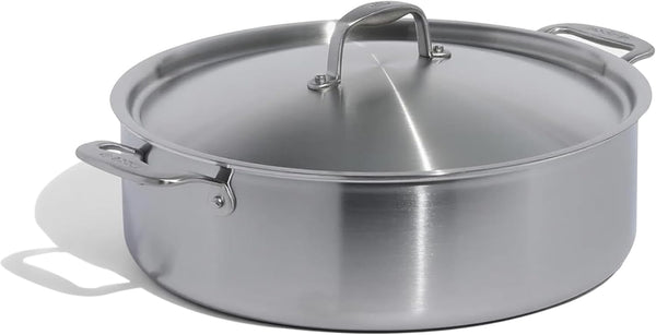 Made in Cookware - 10 Quart Stainless Steel Rondeau Pot W/Lid - 5 Ply Stainless Clad - Professional Cookware - Crafted in Italy - Induction Compatible1