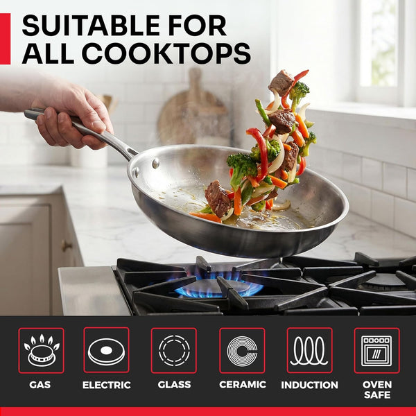 17-Piece Stainless Steel Pots and Pans Set, Tri-Ply Ultra-Clad Pro | Cookware Set, Induction Ready, Oven Safe, Even-Heat Aluminum Core, Includes Skillets, Saucepans, Dutch Oven, Stockpot7