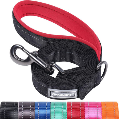 VIVAGLORY Dog Leash Puppy Leash for Collar, 3Ft X 1In, Black | with Soft Padded Handle for Training & Walking, Heavy Duty & Double Layer Nylon Pet Puppy41
