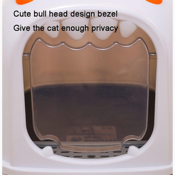 Dog Potty Training Toilet ﻿ Cat Litter Box Pan with Scoop and Hooded Cover Cute Large Cats Toilet Pet Kitty Enclosed Easy Clean(A)5
