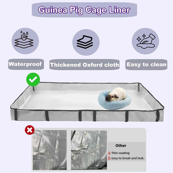DZWLKJ Guinea Pig Cage Liner Tarp Bottom Waterproof and Washable.Available in 22 Sizes. Base Also for Rabbits, Bunny, Chinchesillas, Hedgehog, Ferrets and Other Small Animals(24X48 Inches)3
