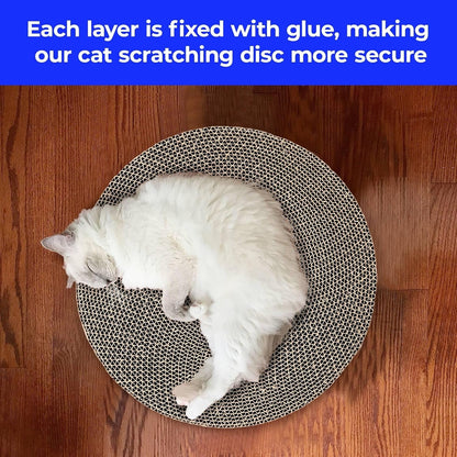 Round Cat Scratcher Refill - 10 Inch Diameter, 7/8 Inch Thickness - Cardboard Cat Scratcher Scratching Board Replacement Pads (2Pcs) for Indoor Cats3