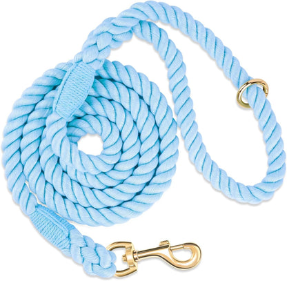 5 FT Handmade Rope Dog Leash for Small Medium and Large Dogs | Soft and Comfortable Grip, New Golden Heavy Duty Metal Clasp, Colorful Macaron16