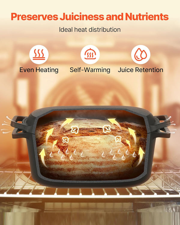 Enameled Cast Iron Dutch Oven, 3.5 Quart Pot with Lid and Dual Handles, Heavy-Duty Durable Cookware Pan, Oven Induction Compatible up to 500℉, for Braising, Stews, Roasting, Bread Baking, Black3