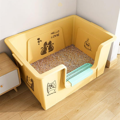 Pet Supplies, Litter Box for Large Cats,High Sides, Anti-Splash, Multi-Cat Use6