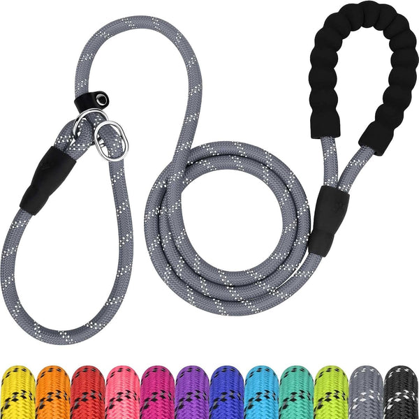 Tagme Slip Lead for Dogs, No Pull Training Leash, Padded Handle (Hot Pink) | Braided Climbing Rope, Reflective Stitching, 6 Ft, Fits Small to Large Dogs up to 250 Lbs, Cushioned Grip, No Leash Burn19