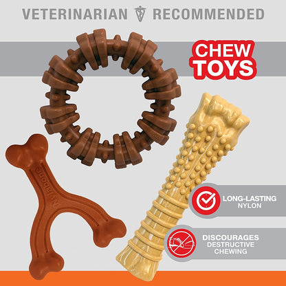 Nylabone Power Chew Customer Favorites Dog Chew Toys, 3 Count, Large | Flavor Medley, Peanut Butter, and Beef Flavor, Durable Dog Toys for Aggressive Chewers, for Large Breeds up to 50 Lbs3