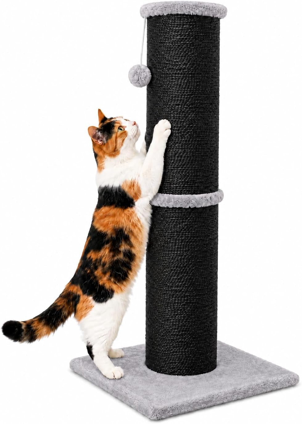 pawscrat-32-inch-tall-cat-scratching-post-5-5-inch-diameter-sisal-beige-natural-sisal-scratching-surface-with-a-dangling-ball-for-indoor-cats-scratch-resistant-durable-and-protect-your-furniture