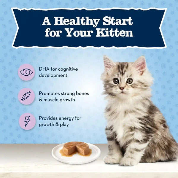 Blue Buffalo Baby Blue Natural Kitten Wet Cat Food, Healthy Growth Formula with DHA, Chicken Recipe Multi-Pack, 3-Oz. Cans (6 Count)4
