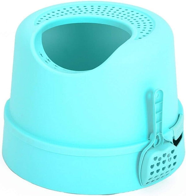 Dog Potty Training Toilet ﻿ Top Entry Cat Litter Bowl Anti-Splashing Toilet Semi-Closed Tray Fully Enclosed(White)8