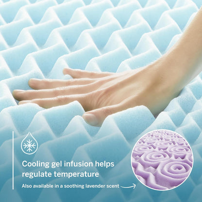 2 Inch Gel Memory Foam Mattress Topper, Twin XL Size – 5 Zones – Cooling Gel Infusion – Certipur Certified Foam3