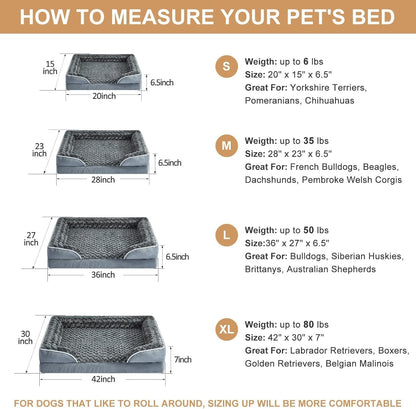 WNPETHOME Dog Beds for Large Sized Dogs, Washable Orthopedic Dog Couch Sofa Bed with Waterproof Lining & Non-Skid Bottom for Pet Sleeping3