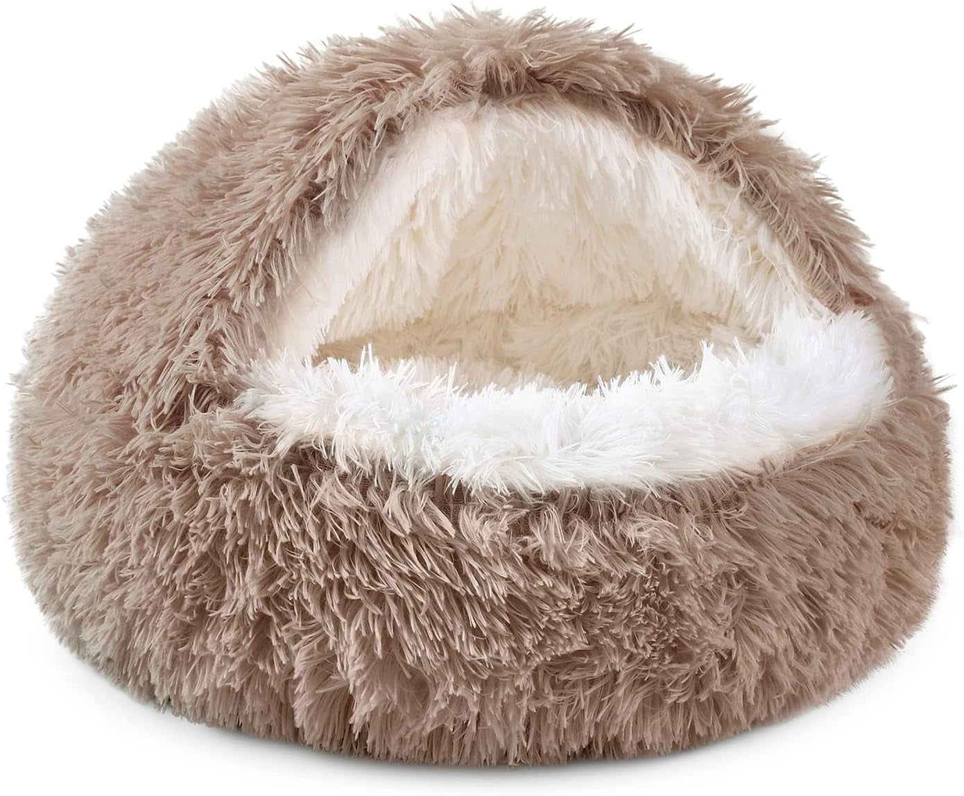 noyal-round-hooded-donut-dog-bed-for-small-medium-pets-plush-fluffy-anti-anxiety-cat-cave-bed-with-cover