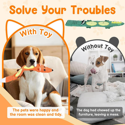 2 Pack Dog Toys for Aggressive Chewers - Interactive Dog Toys, Interactive Puppy Dog Chew Toys with Squeaker & No Stuffing Dog Puzzle Toy (Suitable for Small and Medium Dogs)4