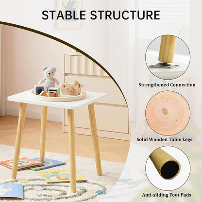 Small Side Table, Modern Wood Mini Coffee Table, Easy Assembly Compact End Table for Living Room Bedroom Sofa, Minimalist White Accent Furniture for Small Spaces7