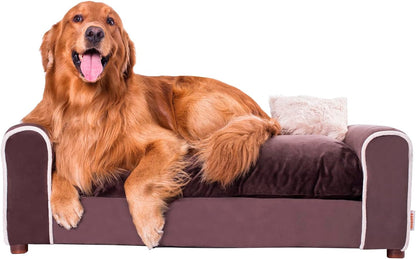 Moots Furry Pet Lounge, Pet Bed with 2 Pillows, Deluxe Sofa for Dogs, Easy to Coordinate, Stylish and Cleanable Dog Sofa, Couch - Charcoal, Large11
