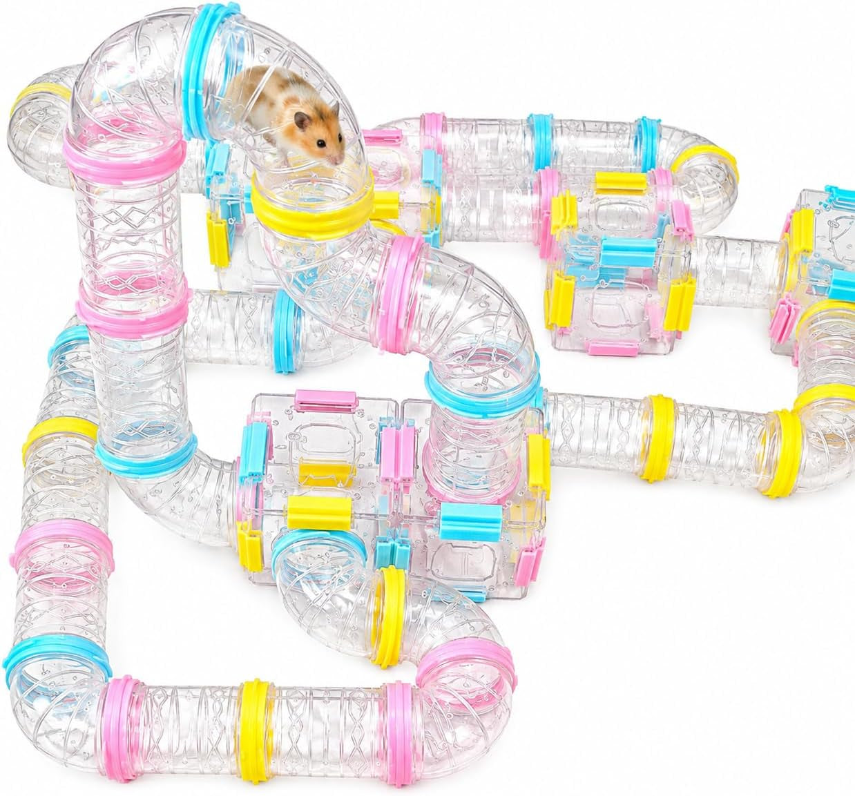 94-pcs-diy-hamster-tunnel-tube-set-clear-small-animal-cage-tube-kit-can-easy-viewing-2-inch-diameter-exercise-playground-for-dwarf-hamsters-mice-gerbils