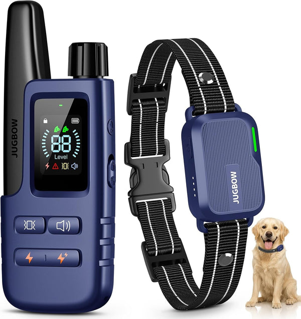 Dog Shock Collar - 4500FT Dog Training Collar with Remote, IPX8 Waterproof Electric Dog Collar with 4 Training Modes, Security Lock, Rechargeable Ecollar for 10-120Lbs Small Medium Large Dogs10