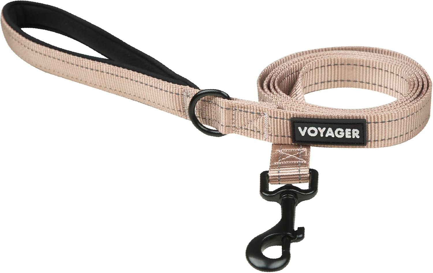 best-pet-supplies-voyager-nylon-dog-leash-fuchsia-small-5ft-in-length-5-8-in-width-reflective-soft-neoprene-handle-heavy-duty-metal-clips-for-running-walking-training