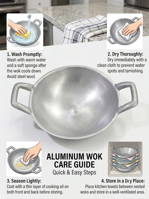 Thai Wok Aluminum Sanded Pan Frying Dessert Cooking Restaurant Home Cookware Lightweight Utensils Stir-Fry5
