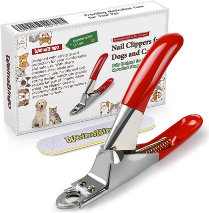 Dog Cat Pets Nail Clippers, Professional Pets Claw Trimmer with Free Nail File, Sharp Stainless Steel Blade, Sturdy Non Slip Handles - for Safe, Professional at Home Grooming1