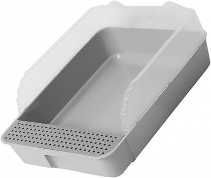 ERINGOGO Semi-Closed Cat Litter Box Potty with Detachable Anti-Splash Durable Pan Small Gray for Kitten Toilet and Cat Housebreaking1