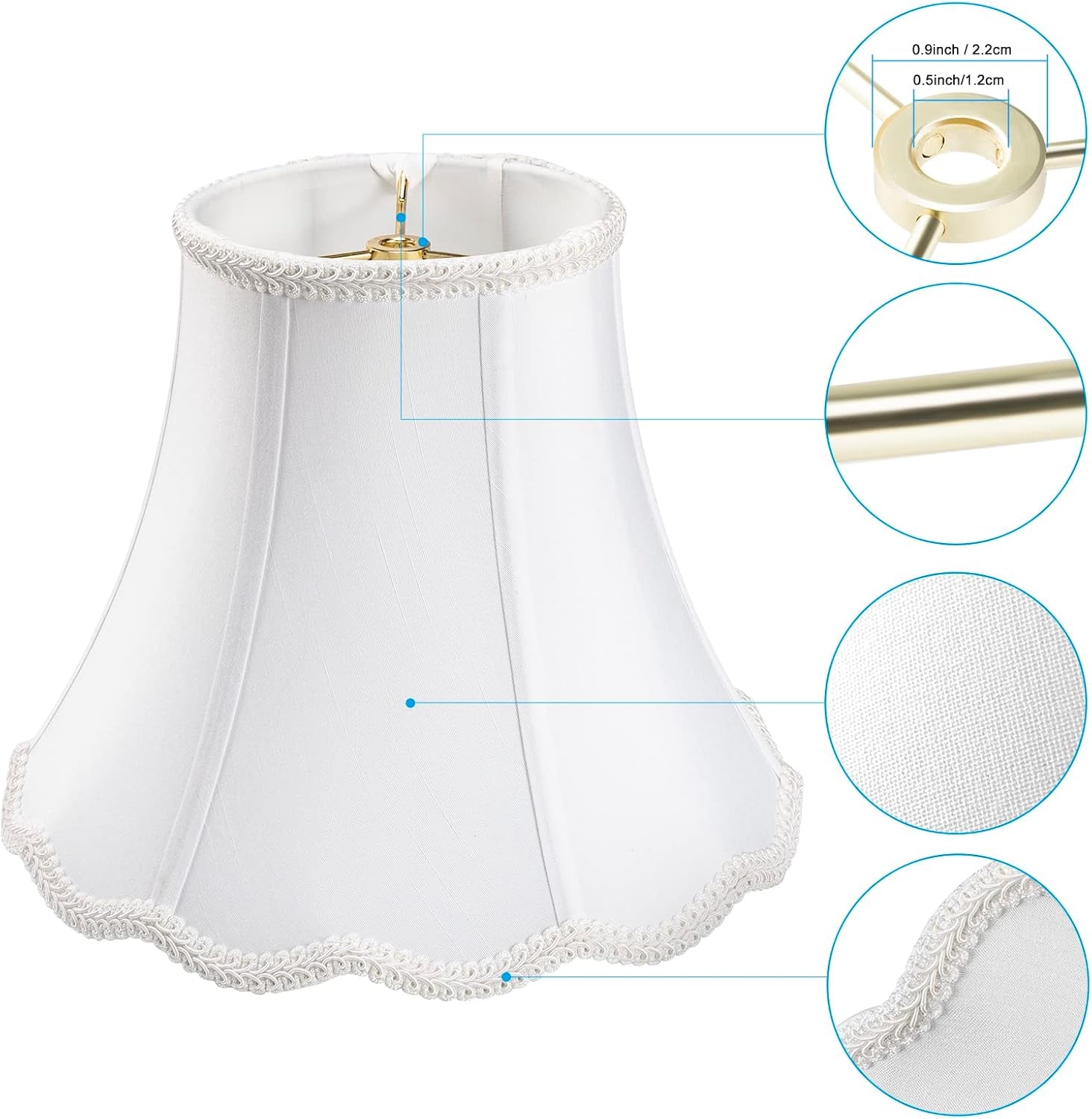 white-bell-lampshade-5x10x8-solid-lamp-shade-pack-1-harp-set-included-scalloped-lampshade-double-layers-polyester-fabric-softback-no-assembling-for-item-itself-is-required