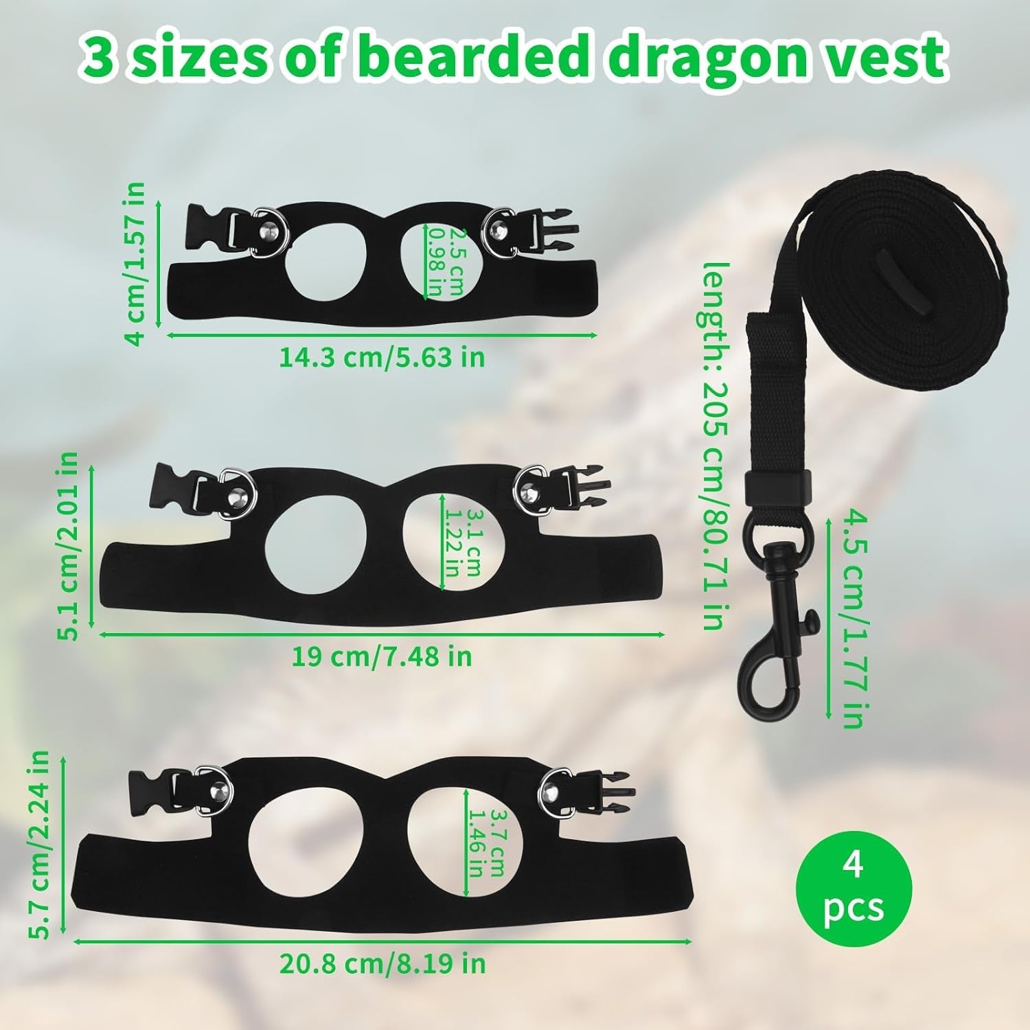 3size-black-bearded-dragon-leash-and-harness-set-with-lizard-traction-rope-for-reptile-lizard-leash-squirrel-harness-small-rabbit-traction-rope-s-m-l