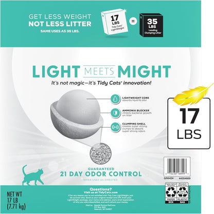 Purina Tidy Cats Lightweight Free and Clean Unscented, Multi-Cat, Clumping, 99.9 Percent Dust Free Cat Litter - 17 Lb. Box8